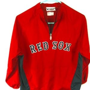 Majestic Pull Over Quarter Zip. Red Sox